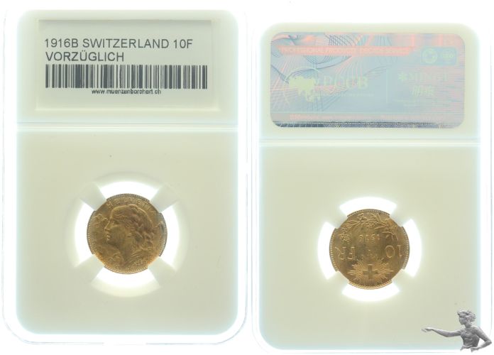 10 Franken 1916 B Gold Vreneli Goldvreneli | PRACHTEXEMPLAR